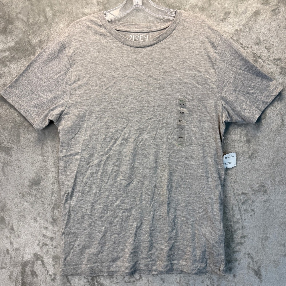 21MEN Mens Heather Grey Short Sleeve Crew Neck Knit T-Shirt Size Medium New